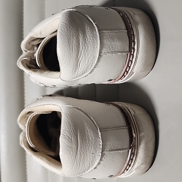 CROWN VINTAGE Kalinda Sneakers Size 7 Studs Chunky Bone Ivory Leather - Picture 5 of 13